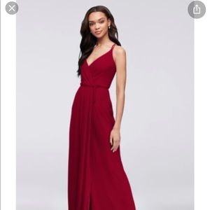 David’s Bridal Wrap Dress in Apple colour. Size 6.